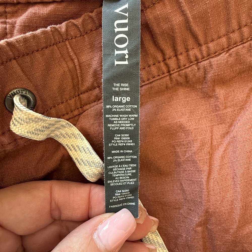 Vuori Ripstop Drawstring Pants Brown Performance … - image 9